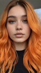 Fototapeta premium A lady with colored wavy hair