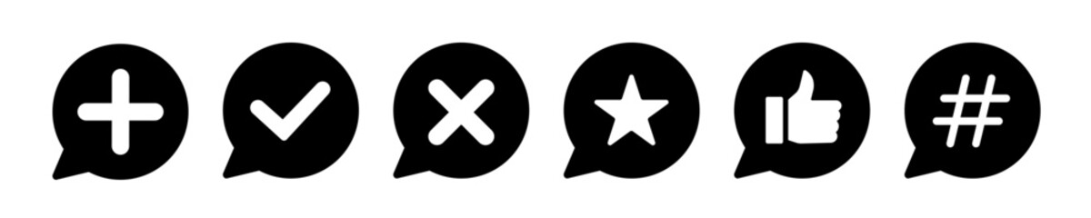 Share icon set. Message icons