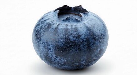 Close-up of a Single Blueberry on White Background © Wirestock