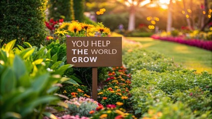 Bright Garden with Inspiring Growth Message