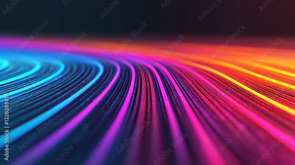 Poster vibrant abstract lines in dynamic flow of colorful waves