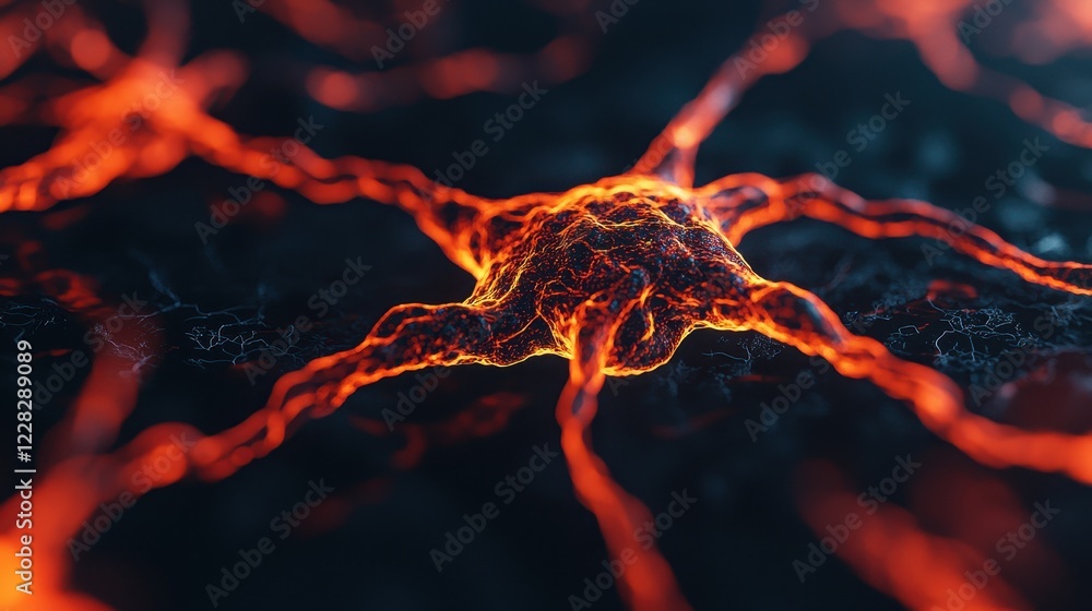 Aufkleber vibrant neural connection with glowing nerve cell structures