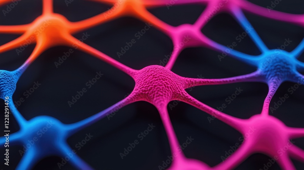 Poster vibrant abstract representation of neural connections and networks