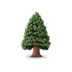 iOS-Style Pine Tree Emoji on White Background
