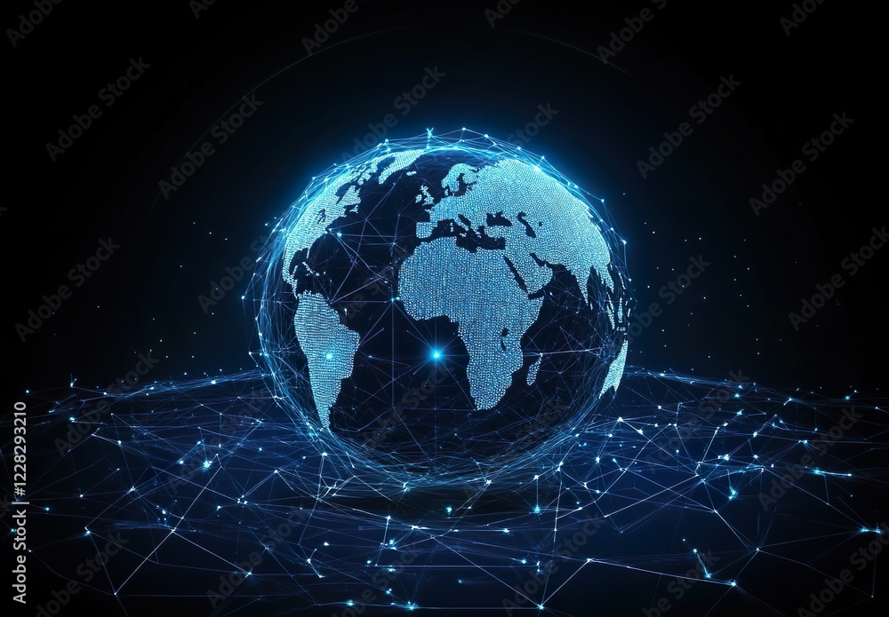 Poster vector abstract futuristic circuit board and mesh line