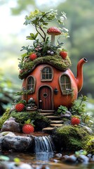 Whimsical teapot house enchanted forest images