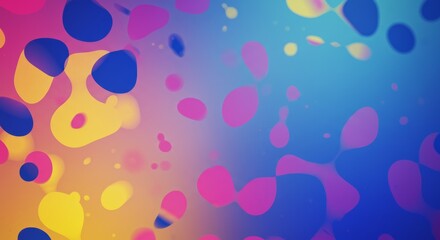 Abstract Colorful Splashes: A vibrant, dynamic composition featuring an array of colorful, amorphous shapes resembling splashes of paint in hues of pink, blue, yellow, and orange.