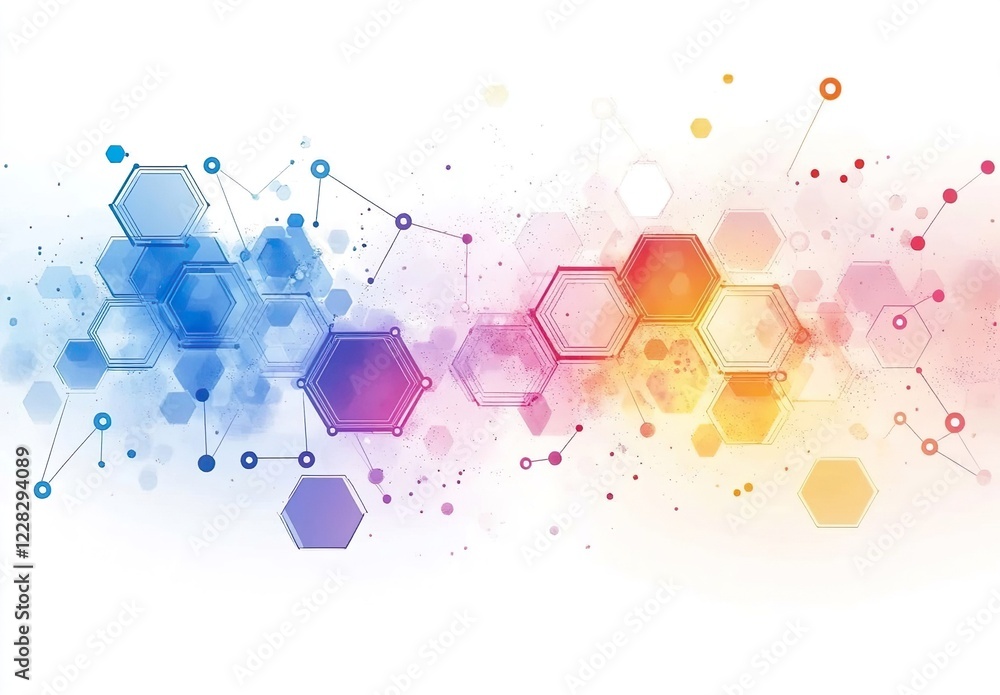 Aufkleber vector banner design white background with hexagon pattern