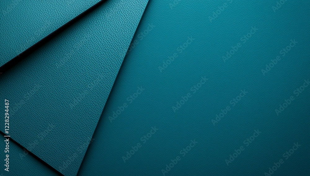 Poster teal abstract background showcasing geometric shapes, creating a dynamic and visually appealing comp