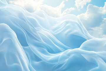 Fototapeta premium Flowing Blue Abstract Waves with Smooth Gradients and Elegant Curves, Modern Digital Design Featuring Cool Tones and Dynamic Fluid Motion