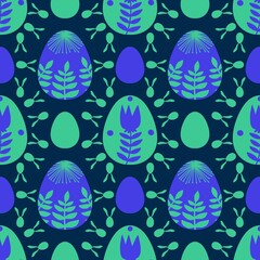 Easter seamless pattern with eggs for wallpaper and fabrics and textiles
