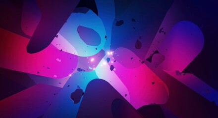 Fototapeta premium Abstract Cosmic Dance: A vibrant and energetic abstract artwork featuring a swirling vortex of pink, blue and purple hues with glittering lights and swirling shapes.