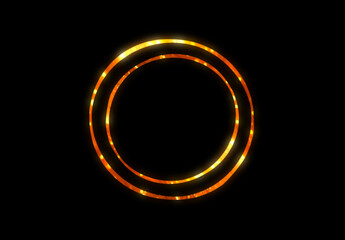 Elegant glowing golden rings on a black background, perfect for luxury branding, casino themes, and creative projects