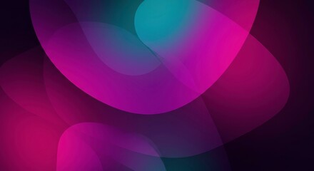 Obraz premium Abstract Fluid Forms: A captivating abstract artwork featuring vibrant, overlapping fluid forms in shades of magenta, teal, and deep purple. The shapes create a dynamic, almost hypnotic effect.