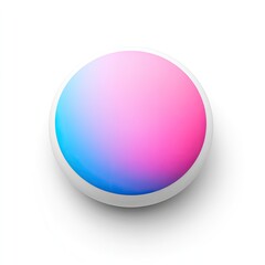 Obraz premium Circular object with smooth gradient transitioning from pink to blue on a clean white background