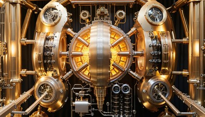 Golden Fusion Reactor Core Machinery