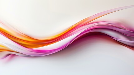 Experience the harmony of abstract wave motion with this futuristic purple and orange design on a clean white banner backdrop.