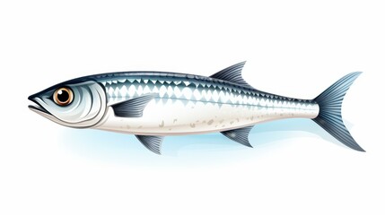 Obraz premium Fresh, shiny mackerel fish, perfect for grilling or baking. Its rich flavor is sure to delight seafood lovers.