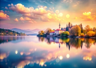 Naklejka premium Pastel Dream: Elegant Luxury Landscape Background for Design Projects