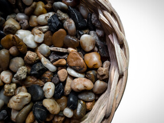 background Close-up texture pattern of colorful pebbles