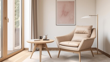 A spacious, minimalist room featuring a large, blank, white frame on the wall, perfect for showcasing art or photos.