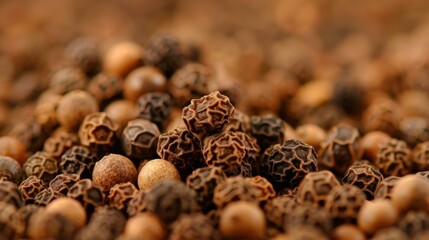 Experience the rich, bold flavor of Tellicherry black pepper, a culinary gem with unique characteristics visible in high detail.