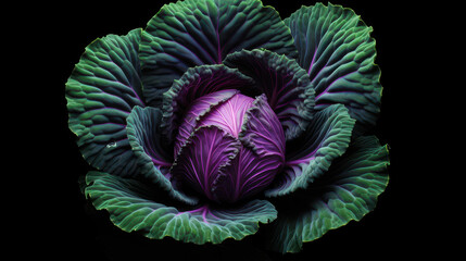 Fototapeta premium Fresh red cabbage, rich in nutrients and flavor, perfect for salads, slaws, and healthy dishes, adds vibrant color to your meals.