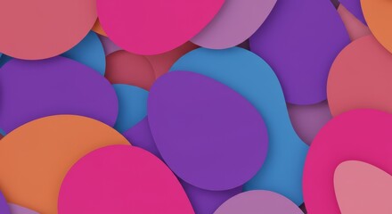 Abstract Colorful Shapes: An array of vibrant, overlapping organic shapes in shades of pink, purple, orange, and blue create a dynamic and visually appealing abstract background.