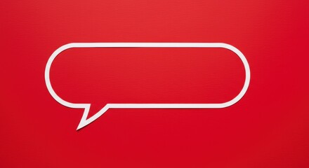 Red background with white speech bubble for communication and design concepts