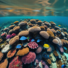 Bautiful Coral Reef with fishes