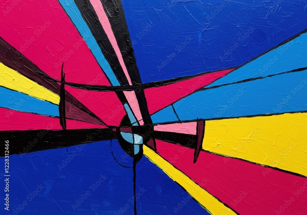 Poster vibrant abstract art with bold colors and dynamic patterns