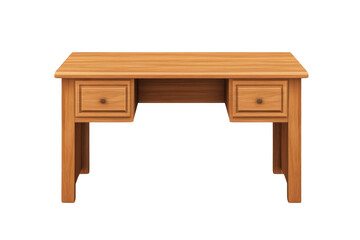Wooden Desk Stands Elegantly with Two Drawers, Perfect for Home Office or Study Space. Furniture Design.