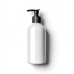 Fototapeta premium Modern White Pump Bottle for Skincare Products on Clean Background