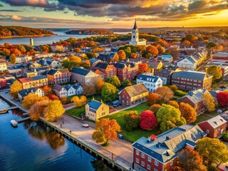Portsmouth Downtown Aerial Panoramic View
