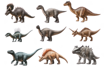 Dinosaurs Roam Prehistoric Landscape during Jurassic Period, Cretaceous Extinction Event