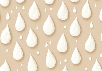 Vector seamless beige pattern with white drops
