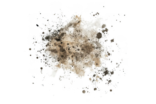 Abstract Ink Blots Spreads on Black Background, Creating Unique Pattern and Texture.