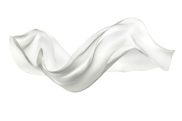 White Fabric Flows Gracefully Through Air with Elegance and Movement Design.