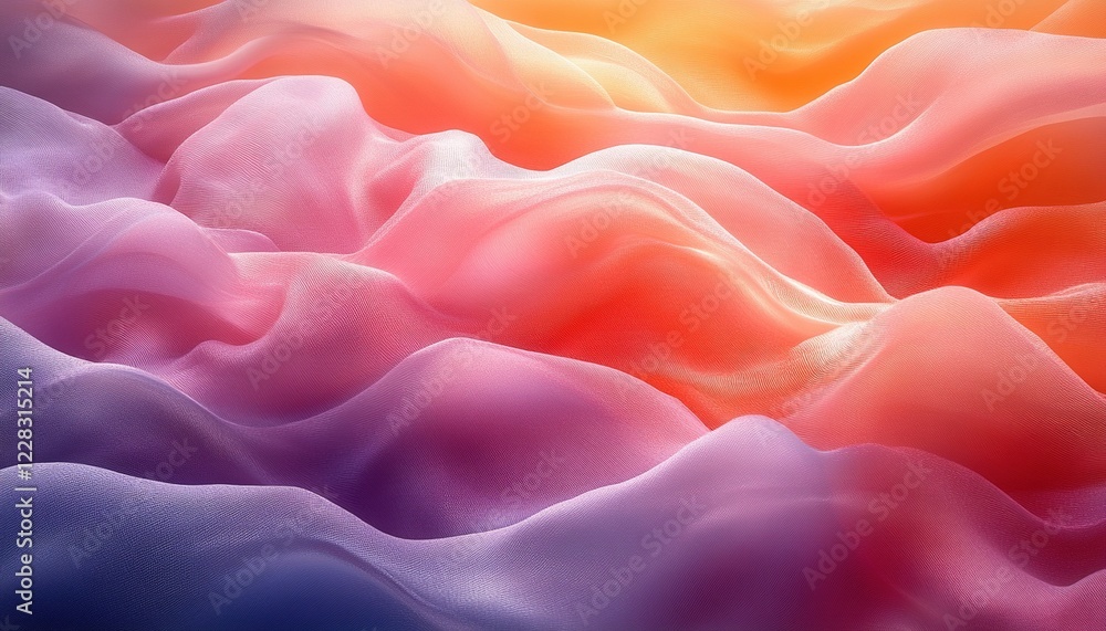 Poster abstract wavy fabric with gradient color change for background