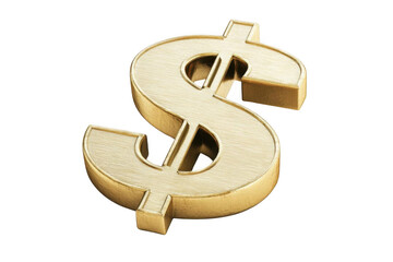 Golden Dollar Sign Represents Wealth and Prosperity Concept