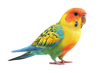 Fototapeta premium Colorful Parrot Stands Majestically, Showcasing Vibrant Plumage and Avian Beauty.