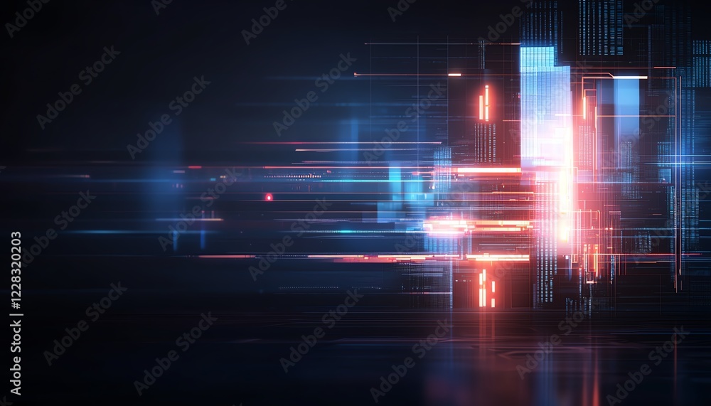 Poster a dynamic abstract background showcasing vibrant lines and glowing elements, representing speed, inn