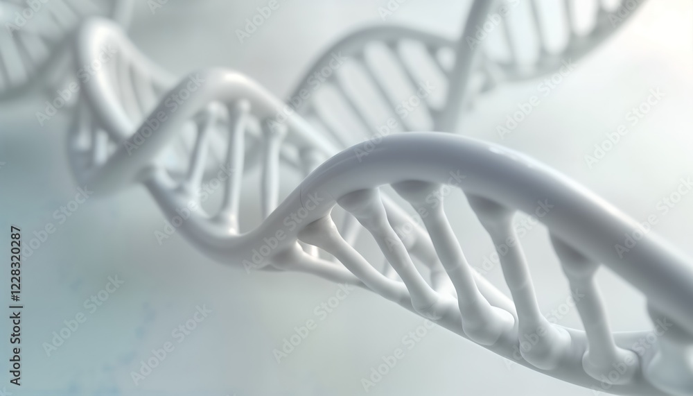 Poster 3d model of dna double helix. modern illustration shows structure of deoxyribonucleic acid. molecula