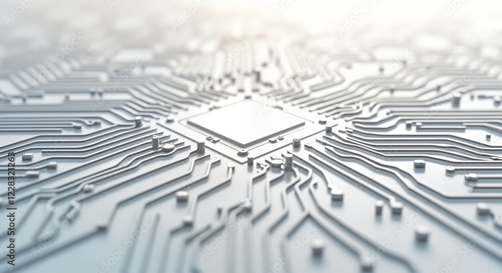 Aufkleber complex tech circuit board pattern with detailed lines, components. modern, abstract design. perfect