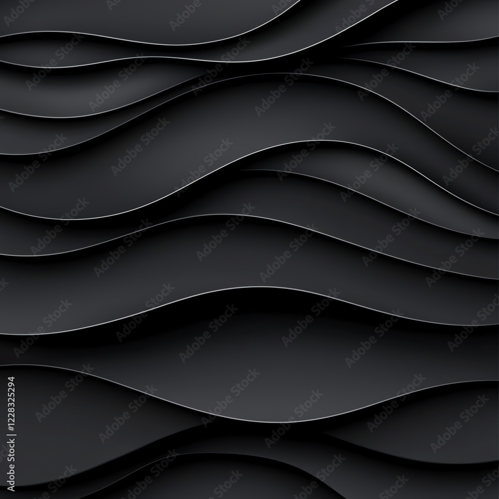 Aufkleber an abstract black wave pattern that conveys depth and elegance. the smooth curves enhance modern des