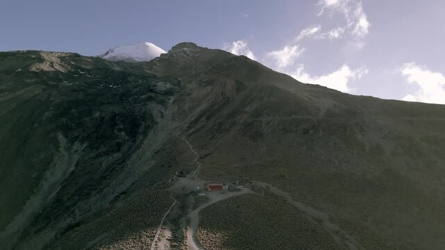 Aerial Views of  Pico de Orizaba Volcano from basecamp