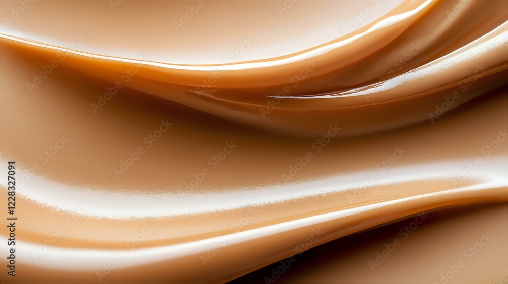 Aufkleber smooth flowing caramel waves create elegant abstract background with soft gradient transitions from 