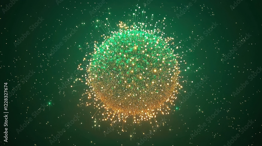 Poster dynamic particle animation digital space graphic art vibrant environment abstract viewpoint creative
