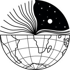 Web  planet, star, earth, sphere, globe, book, study, school, moon, geography, diagram, black, white, vector, illustration, poster, sheet, paper, image, sign, icon, screensaver, bookmark.eps