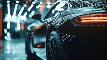 Apply a blur to the car and showroom backgrounds, or opt for an abstract backdrop with shallow focus to create a workplace ambiance: Stock